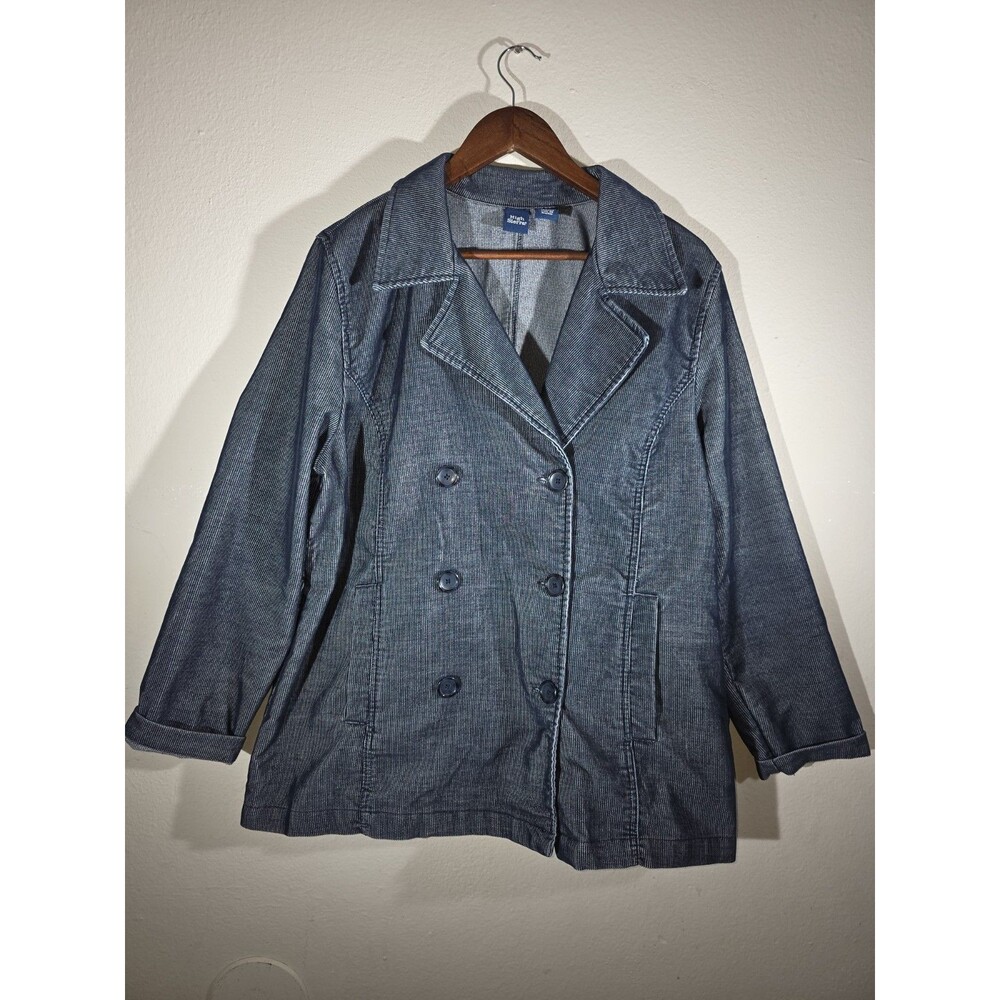 High Sierra Denim Jean Coat Jacket 3 Button Collared  Women's Size L